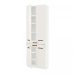 МЕТОД / МАКСИМЕРА Высокий шкаф+полки/2 ящика/4 дверцы - Мэрста белый, белый
