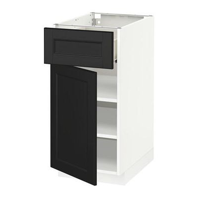МЕТОД / ФОРВАРА Напольный шкаф с ящиком/дверью - 40x60 см, Лаксарби черно-коричневый, белый МЕТОД / ФОРВАРА Напольный шкаф с ящиком/дверью - 40x60 см, Лаксарби черно-коричневый, белый