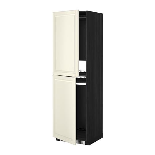 МЕТОД Высок шкаф д холодильн/мороз - под дерево черный, Будбин белый с оттенком, 60x60x200 см