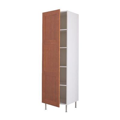 ФАКТУМ Высок шкаф с полками - Эдель классический коричневый, 40x211 см