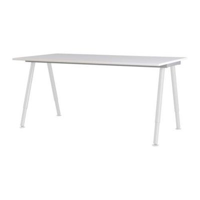 Galant Desk White A Leg Shaped, Galant Desk Ikea Instructions