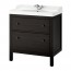 HEMNES/RÄTTVIKEN шкаф для раковины с 2 ящ морилка черно-коричнев