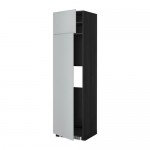 МЕТОД Выс шкаф д/холодильн или морозильн - 60x60x220 см, Веддинге серый, под дерево черный