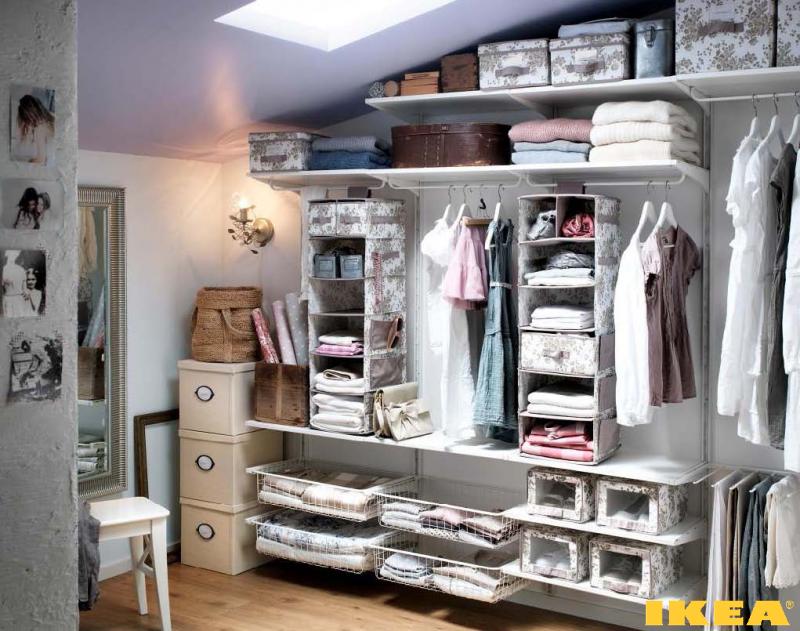Интерьер гардеробной комнаты от ИКЕА