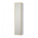 ПАКС Гардероб с 1 дверью - Пакс Февик под дуб/матовое стекло, белый, 50x60x236 см, плавно закрывающиеся петли
