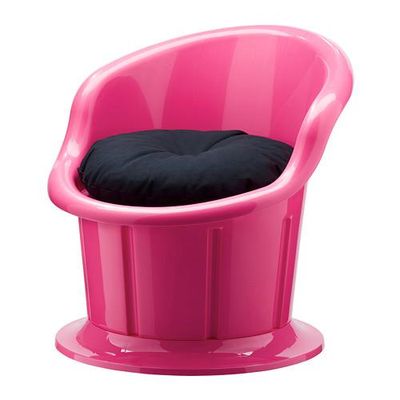 ПОПТОРП Кресло с подушкой-сиденьем - розовый/черный