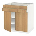 МЕТОД / ФОРВАРА Напольный шкаф/2дверцы/2ящика - Экестад дуб, белый МЕТОД / ФОРВАРА Напольный шкаф/2дверцы/2ящика - Экестад дуб, белый