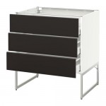 МЕТОД / МАКСИМЕРА Нплн шк 3 фрнт/3 средн ящика - белый, Кунгсбакка антрацит, 80x60x60 см МЕТОД / МАКСИМЕРА Нплн шк 3 фрнт/3 средн ящика - белый, Кунгсбакка антрацит, 80x60x60 см