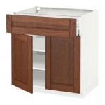 МЕТОД / МАКСИМЕРА Напольный шкаф+ящик/2дверцы - белый, Филипстад коричневый, 80x60 см