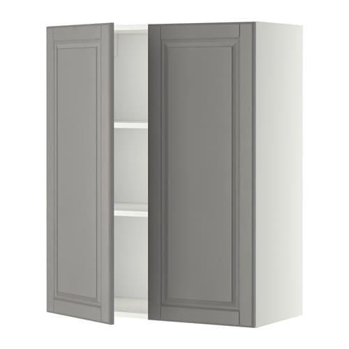МЕТОД Навесной шкаф с полками/2дверцы - белый, Будбин серый, 80x100 см МЕТОД Навесной шкаф с полками/2дверцы - белый, Будбин серый, 80x100 см