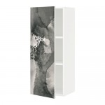 МЕТОД Шкаф навесной с полкой - белый, Кальвиа с печатным рисунком, 40x100 см МЕТОД Шкаф навесной с полкой - белый, Кальвиа с печатным рисунком, 40x100 см