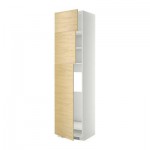 МЕТОД Высокий шкаф д/холодильника/3дверцы - Тингсрид под березу, белый МЕТОД Высокий шкаф д/холодильника/3дверцы - Тингсрид под березу, белый