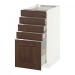 МЕТОД / ФОРВАРА Напольный шкаф с 5 ящиками - 40x60 см, Эдсерум под дерево коричневый, белый МЕТОД / ФОРВАРА Напольный шкаф с 5 ящиками - 40x60 см, Эдсерум под дерево коричневый, белый
