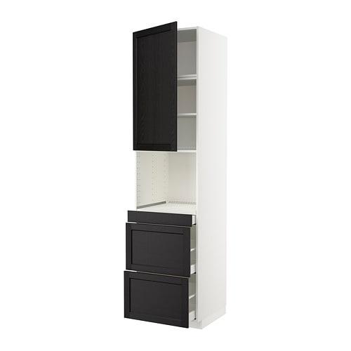 МЕТОД / МАКСИМЕРА Высокий шкаф д/СВЧ/дверца/3ящика - белый, Лерх черная морилка, 60x60x240 см МЕТОД / МАКСИМЕРА Высокий шкаф д/СВЧ/дверца/3ящика - белый, Лерх черная морилка, 60x60x240 см