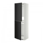 МЕТОД Высок шкаф д холодильн/мороз - 60x60x200 см, Лаксарби черно-коричневый, белый