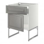 МЕТОД / ФОРВАРА Напольный шкаф с ящиком/дверью - 60x60x60 см, Будбин серый, белый