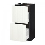 МЕТОД / МАКСИМЕРА Напольный шкаф с 2 ящиками - 40x37 см, Росдаль белый ясень, под дерево черный