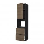 МЕТОД / МАКСИМЕРА Высок шкаф д духов+дверь/2 ящика - под дерево черный, Воксторп под грецкий орех МЕТОД / МАКСИМЕРА Высок шкаф д духов+дверь/2 ящика - под дерево черный, Воксторп под грецкий орех