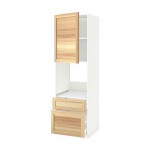 МЕТОД / МАКСИМЕРА Выс шк д/дхвк+двр/2фрнт/1срд/1вс ящ - белый, Торхэмн естественный ясень, 60x60x200 см