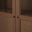 BILLY/OXBERG стеллаж/панельные/стеклянные двери коричневый ясеневый шпон/стекло 160x30x202 cm