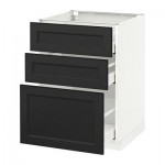 МЕТОД / МАКСИМЕРА Напольный шкаф с 3 ящиками - 60x60 см, Лаксарби черно-коричневый, белый МЕТОД / МАКСИМЕРА Напольный шкаф с 3 ящиками - 60x60 см, Лаксарби черно-коричневый, белый