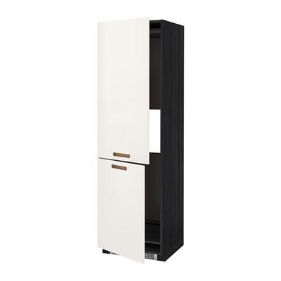 МЕТОД Выс шкаф д/холодильн или морозильн - 60x60x200 см, Мэрста белый, под дерево черный