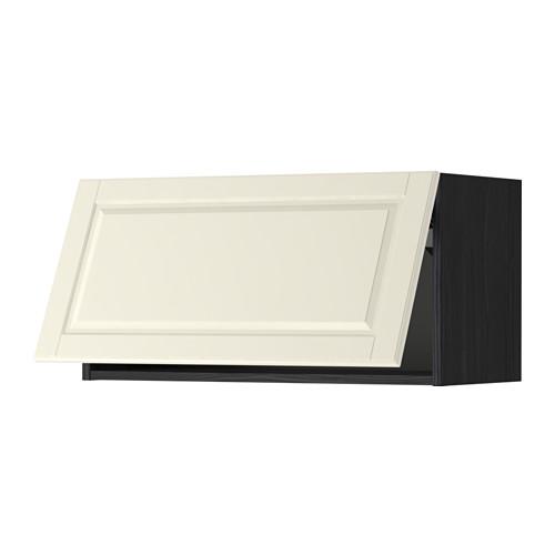 МЕТОД Горизонтальный навесной шкаф - под дерево черный, Будбин белый с оттенком, 80x40 см МЕТОД Горизонтальный навесной шкаф - под дерево черный, Будбин белый с оттенком, 80x40 см