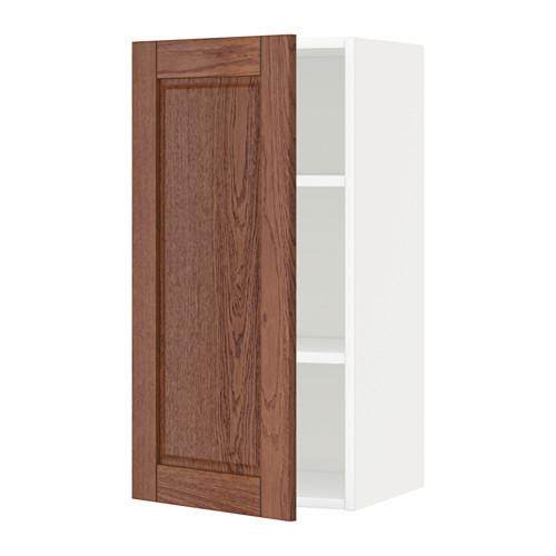 МЕТОД Шкаф навесной с полкой - белый, Филипстад коричневый, 40x80 см МЕТОД Шкаф навесной с полкой - белый, Филипстад коричневый, 40x80 см