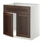 МЕТОД Напольн шкаф п-мойку 2 двр/фрн пнл - белый, Эдсерум под дерево коричневый МЕТОД Напольн шкаф п-мойку 2 двр/фрн пнл - белый, Эдсерум под дерево коричневый