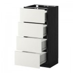 МЕТОД / ФОРВАРА Напольн шкаф 4 фронт панели/4 ящика - 40x37 см, Хэггеби белый, под дерево черный МЕТОД / ФОРВАРА Напольн шкаф 4 фронт панели/4 ящика - 40x37 см, Хэггеби белый, под дерево черный