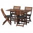 ЭПЛАРО Стол+4 складных стула, д/сада - Эпларо коричневая морилка/Холло черный