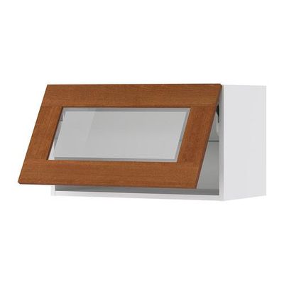 ФАКТУМ Гориз навесн шкаф со стекл дверью - Эдель классический коричневый, 70x40 см