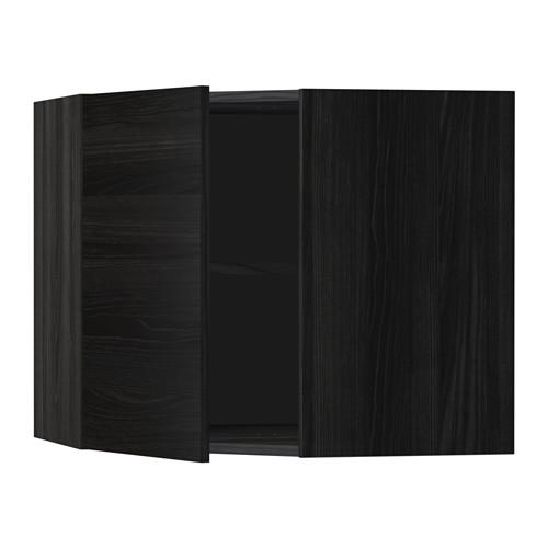 METOD угловой навесной шкаф с полками черный/Тингсрид черный 67.5x67.5x60 cm