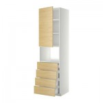 МЕТОД / ФОРВАРА Высок шкаф д/духовки/дверца/4ящика - 60x60x220 см, Тингсрид под березу, белый МЕТОД / ФОРВАРА Высок шкаф д/духовки/дверца/4ящика - 60x60x220 см, Тингсрид под березу, белый