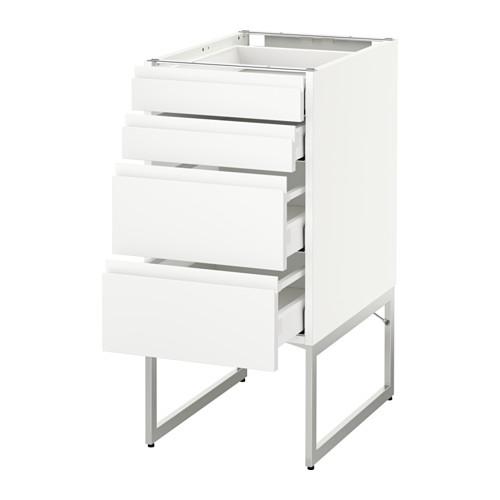 МЕТОД / МАКСИМЕРА Нплн шк 4 фронт/2 низк/2средн ящ - белый, Воксторп белый, 40x60x60 см