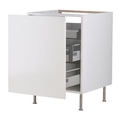 ФАКТУМ Напольный шкаф с выдвижной секцией - Аплод белый, 50 см