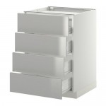 МЕТОД / ФОРВАРА Напольн шкаф/4фронт пнл/4ящика - 60x60 см, Гревста нержавеющ сталь, белый МЕТОД / ФОРВАРА Напольн шкаф/4фронт пнл/4ящика - 60x60 см, Гревста нержавеющ сталь, белый