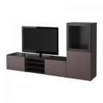 БЕСТО Шкаф для ТВ, комбин/стеклян дверцы - черно-коричневый/Вальвикен темно-коричневый, прозрачное стекло, направляющие ящика,нажимные БЕСТО Шкаф для ТВ, комбин/стеклян дверцы - черно-коричневый/Вальвикен темно-коричневый, прозрачное стекло, направляющие ящика,нажимные