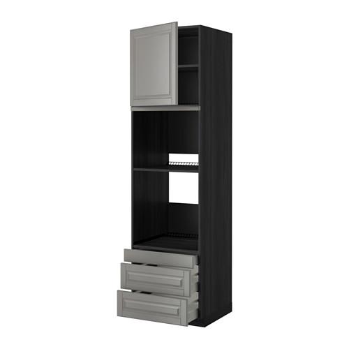 МЕТОД / МАКСИМЕРА Выс шкаф д/дхвк/комб дхвк+двр/3ящ - под дерево черный, Будбин серый, 60x60x220 см МЕТОД / МАКСИМЕРА Выс шкаф д/дхвк/комб дхвк+двр/3ящ - под дерево черный, Будбин серый, 60x60x220 см
