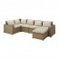 SOLLERÖN модульный угл 4-мест диван, садовый