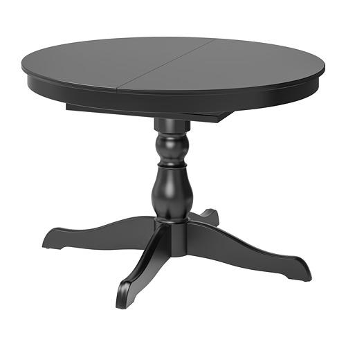INGATORP раздвижной стол черный 74x Ø110 cm