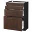 МЕТОД / МАКСИМЕРА Напольн шкаф 4 фронт панели/4 ящика - под дерево черный, Эдсерум под дерево коричневый, 60x37 см