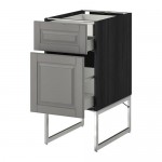 МЕТОД / МАКСИМЕРА Напольн шкаф 2фронт пнл/2низ/1вс ящ - под дерево черный, Будбин серый, 40x60x60 см МЕТОД / МАКСИМЕРА Напольн шкаф 2фронт пнл/2низ/1вс ящ - под дерево черный, Будбин серый, 40x60x60 см