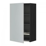 МЕТОД Шкаф навесной с сушкой - 60x100 см, Веддинге серый, под дерево черный