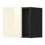 МЕТОД Шкаф навесной - 40x40 см, Рингульт глянцевый кремовый, под дерево черный