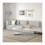 VALLENTUNA 3-местный модульный диван-кровать с открытым торцом/Оррста светло-серый