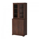 БОРГШЁ Стеллаж+стеклянные/глухие дверцы - коричневый БОРГШЁ Стеллаж+стеклянные/глухие дверцы - коричневый