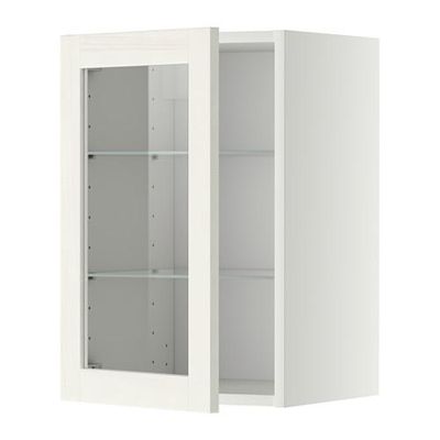 МЕТОД Навесной шкаф с полками/стекл дв - 40x60 см, Росдаль белый ясень, белый МЕТОД Навесной шкаф с полками/стекл дв - 40x60 см, Росдаль белый ясень, белый