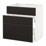 МЕТОД / МАКСИМЕРА Напольн шк п-мойку+3фрнт пнл/2ящ - белый, Кунгсбакка антрацит, 80x60 см МЕТОД / МАКСИМЕРА Напольн шк п-мойку+3фрнт пнл/2ящ - белый, Кунгсбакка антрацит, 80x60 см