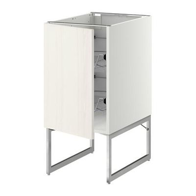 МЕТОД Напольный шкаф с проволочн ящиками - 40x60x60 см, Росдаль белый ясень, белый МЕТОД Напольный шкаф с проволочн ящиками - 40x60x60 см, Росдаль белый ясень, белый